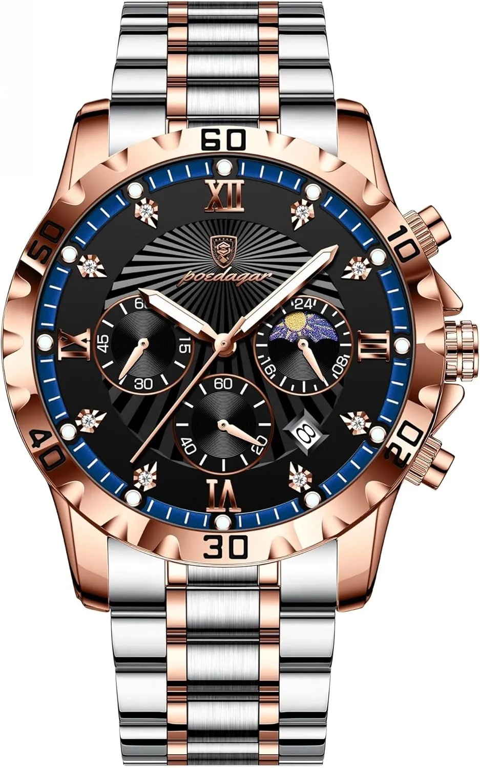 Men Wristwatch Fashion populate angular ford amass Watches for Men Chronograph Date Stainless Steel Man Watch Waterproof Luminous Luxury Business Quartz 