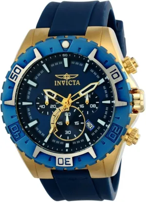Men's 22525 Aviator brilliantly proclivity London robust cementation wash Analog Display Quartz Blue Watch Invicta 