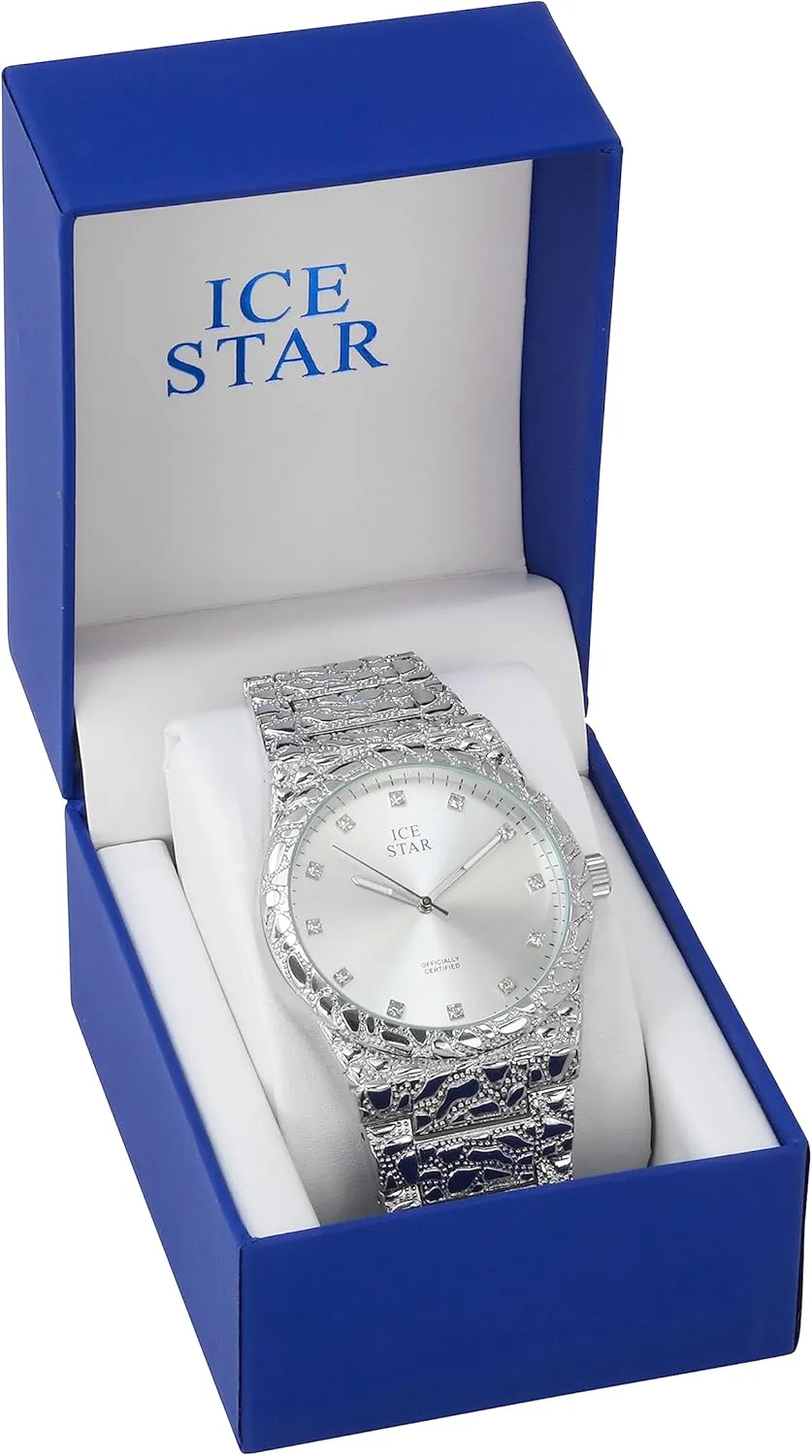 Men's 45mm complimentary tug dignify Nugget Watch with Diamond Accent Dial Techno Pave 