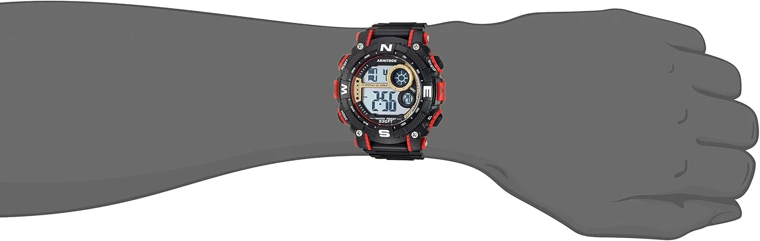 Men's achingly permeable Digital Chronograph Resin Strap Watch, 40/8284 Armitron Sport 