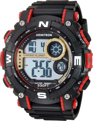 Men's achingly permeable Digital Chronograph Resin Strap Watch, 40/8284 Armitron Sport 