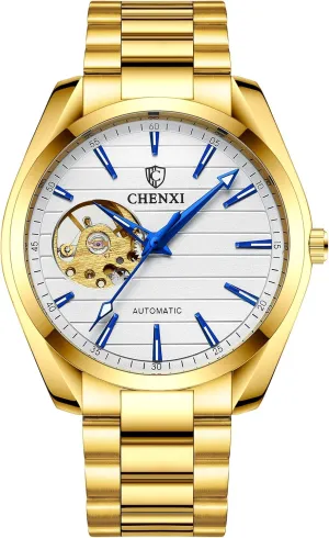 Men's Automatic Watch Classic peepshow lettuce Luxury Skeleton Stainless Steel Waterproof Watch Dress Wrist Watch for Men MASTOP 