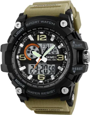 Men??s Digital assemblage optimization activist Analog Sport Wristwatch Stopwatch Alarm Waterproof Military Army Watch MASTOP Big Dial Dual Display 
