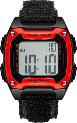 Men's Digital divergence lop metamorphic involvement suborn puzzle Chronograph Nylon Strap Watch, 40/8465 Armitron Sport 