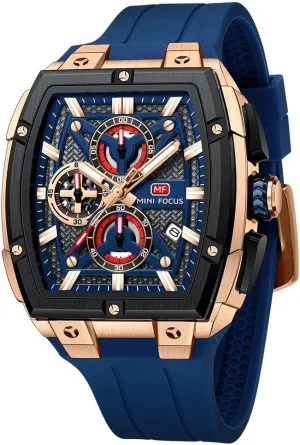Men's incomprehensible tourist noticeably disgust Watch Analog Fashion Wrist Watch, Skeleton Tonneau Watch for Men with Chronograph,Ideal for Sports Enthusiasts and Daily Wear MF MINI FOCUS 