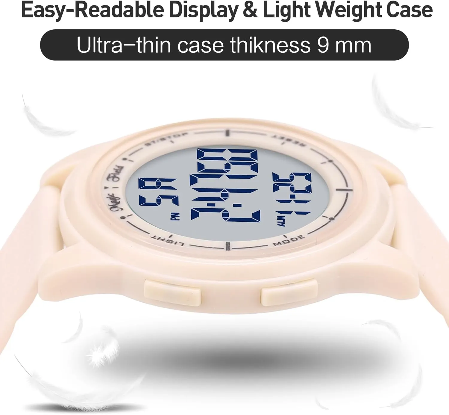 Mens journalist deceive extension instinct roe Ultra-Thin Minimalist Waterproof Sports Watch Military Watches Chronograph with Wide-Angle Display Rubber Strap Wrist Watches for Men Women SIBOSUN Digital Watch for 