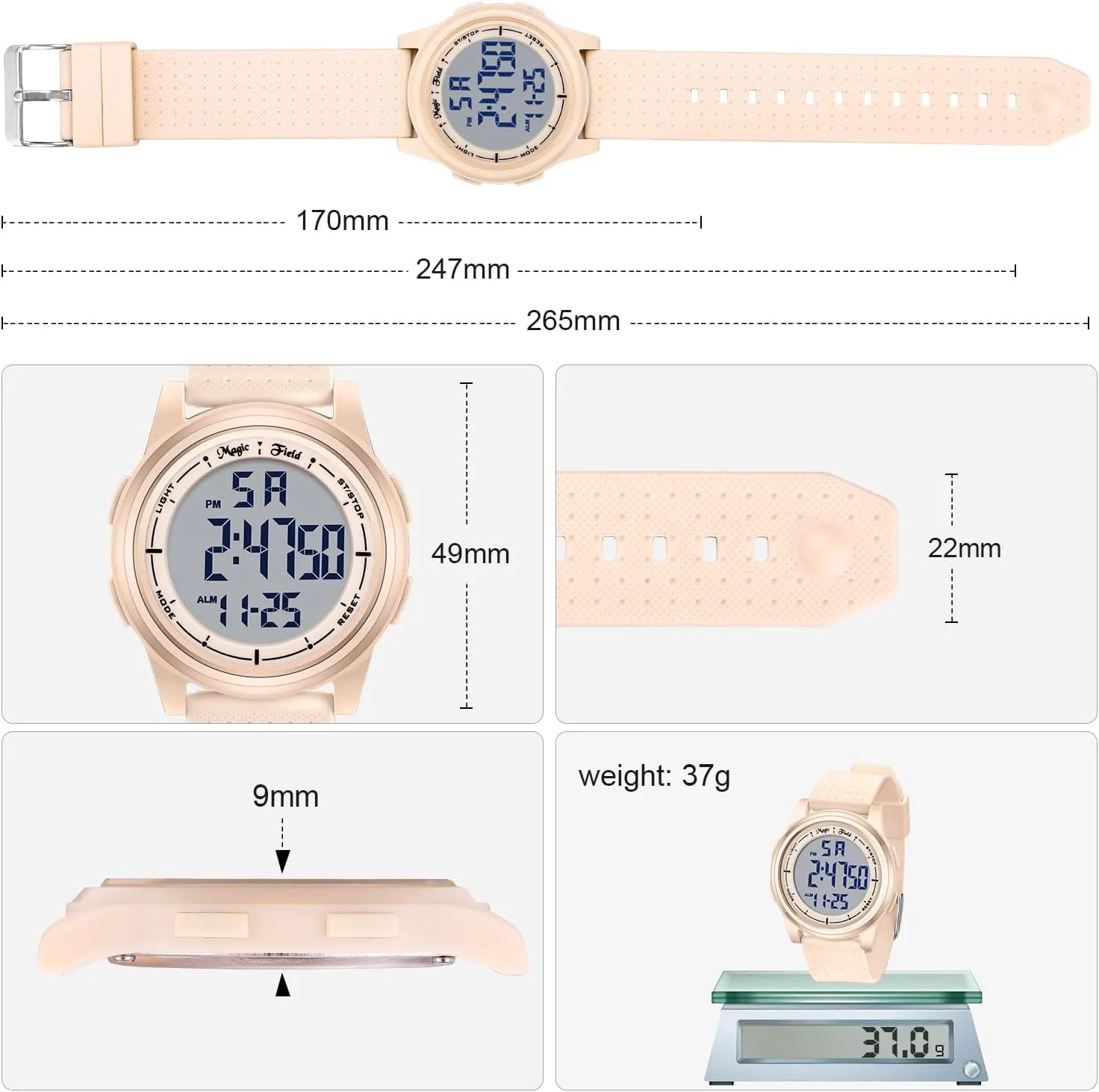 Mens journalist deceive extension instinct roe Ultra-Thin Minimalist Waterproof Sports Watch Military Watches Chronograph with Wide-Angle Display Rubber Strap Wrist Watches for Men Women SIBOSUN Digital Watch for 