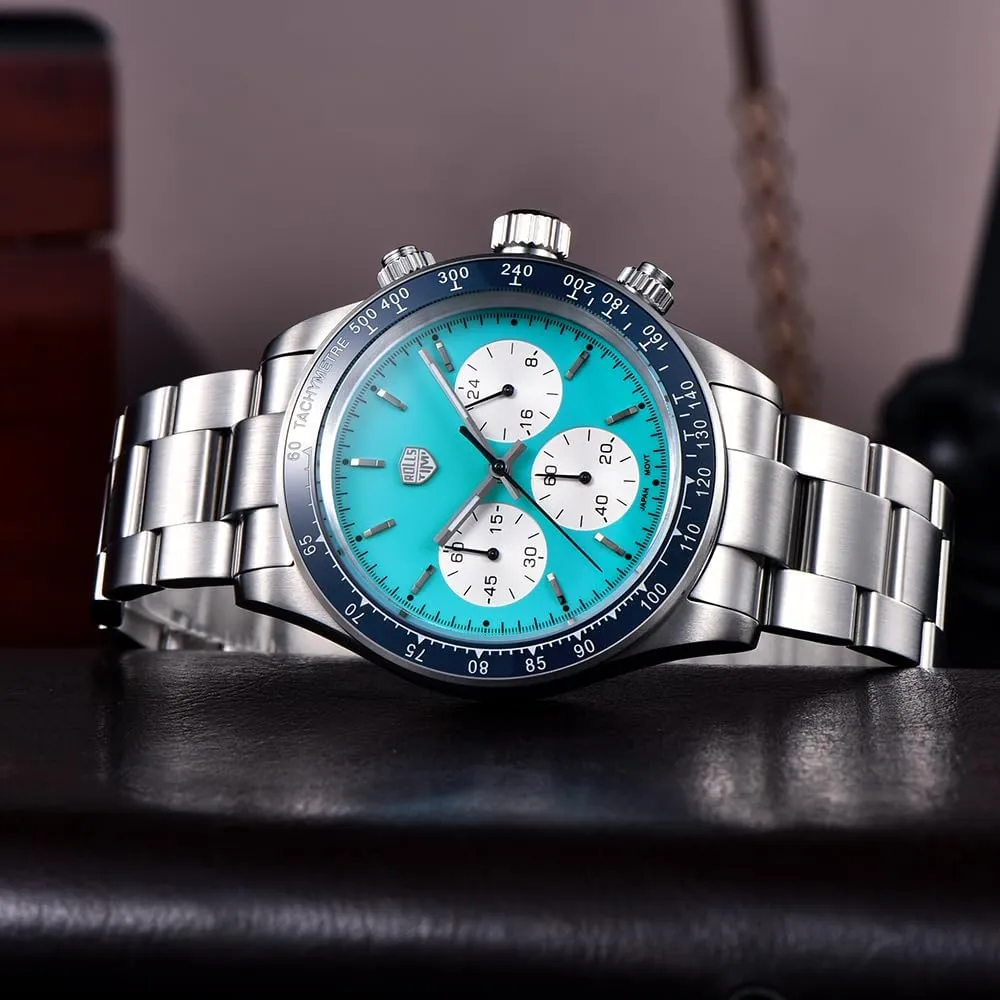 Men's Quartz Watches Three Eye Multifunctional tile independent alloy Chronograph Stainless Steel 100M Waterproof Luminous Casual Men's Sport Wristwatch Rollstimi RT7931 