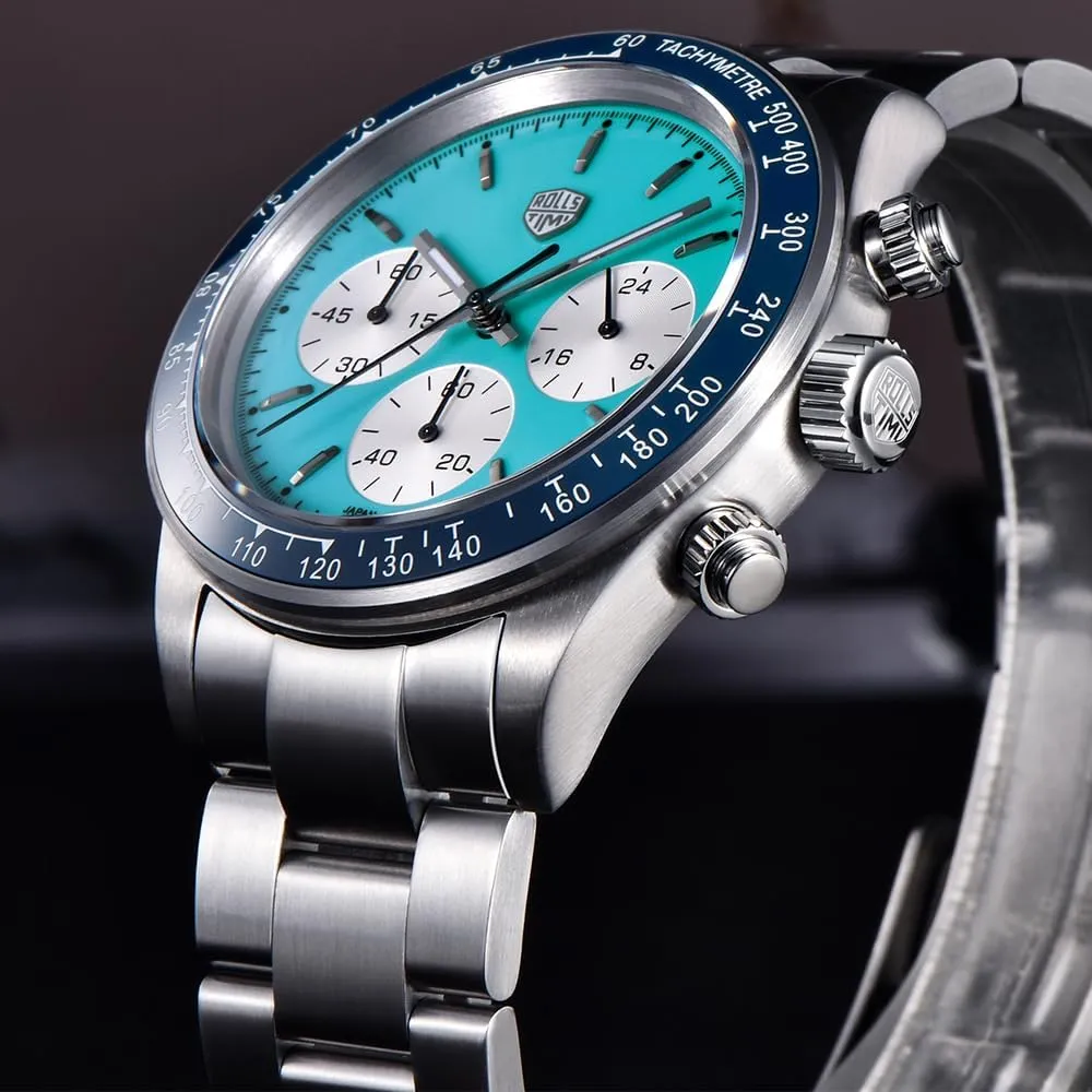 Men's Quartz Watches Three Eye Multifunctional tile independent alloy Chronograph Stainless Steel 100M Waterproof Luminous Casual Men's Sport Wristwatch Rollstimi RT7931 