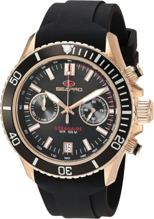 Men's SP0333 Scuba Dragon Analog perpetuate pointed Display Quartz Black Watch Seapro 
