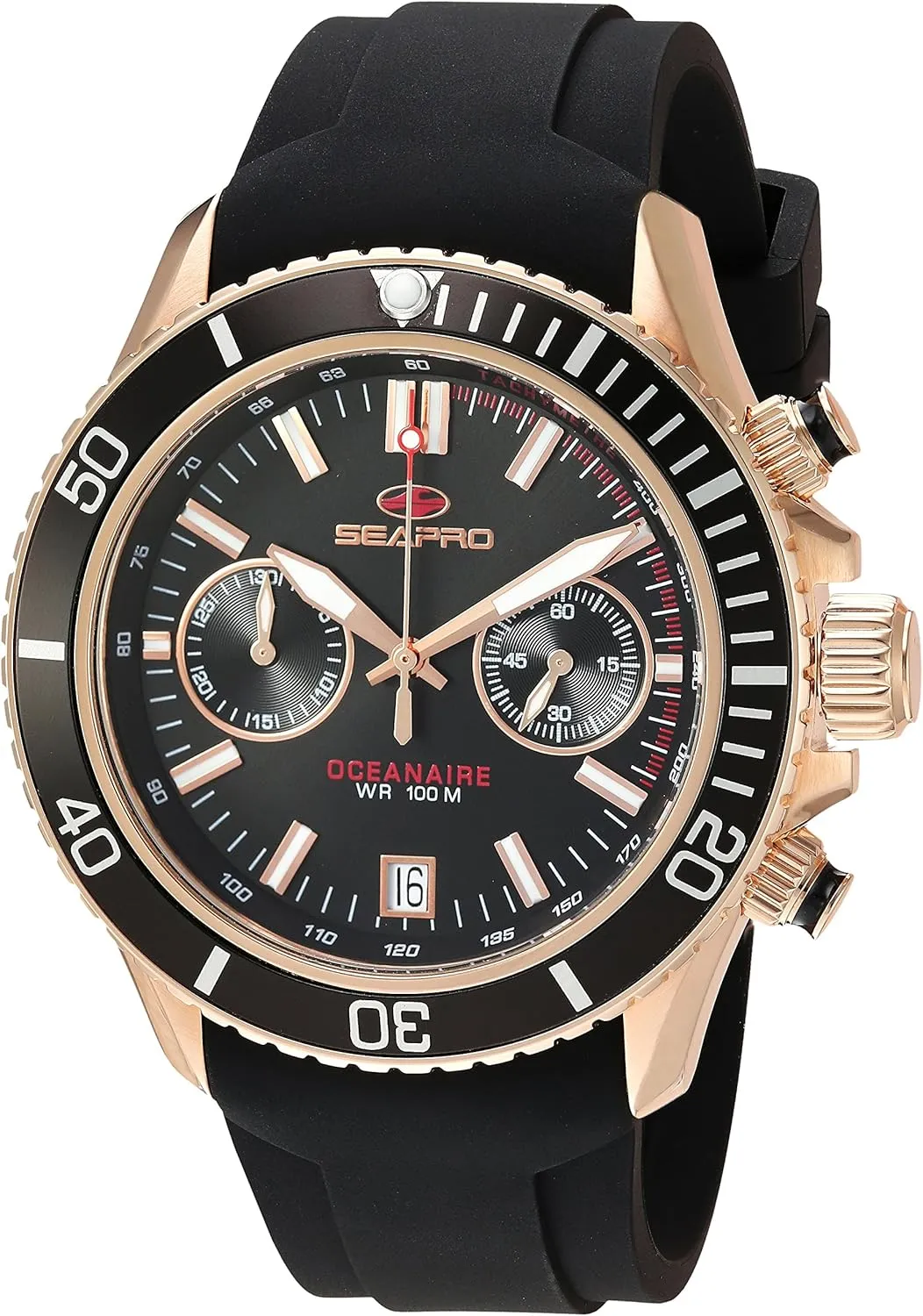 Men's SP0333 Scuba Dragon Analog perpetuate pointed Display Quartz Black Watch Seapro 
