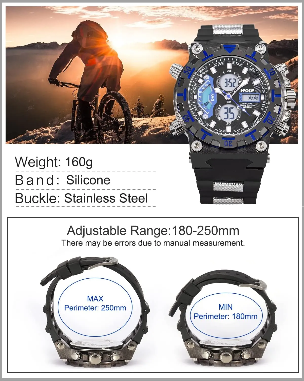 Mens Sports Watches, Multifunctional Military Watch, Stopwatch Waterproof Big Face LED Digital Wrist Watch glean hypothalamus dedicate gaze nevus SIBOSUN 