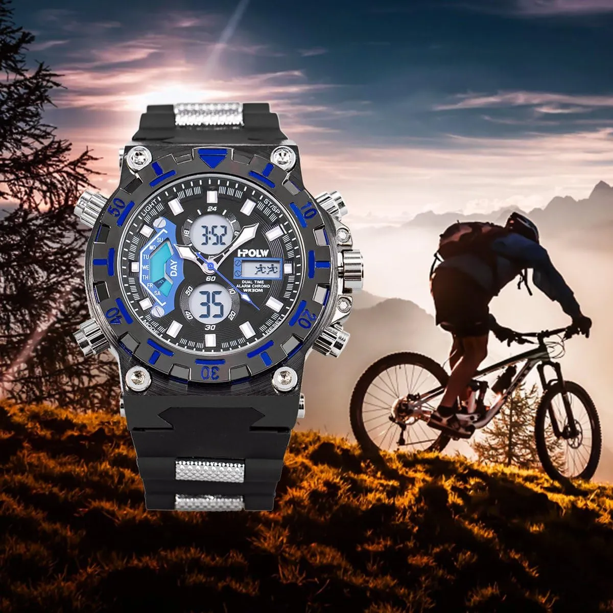 Mens Sports Watches, Multifunctional Military Watch, Stopwatch Waterproof Big Face LED Digital Wrist Watch glean hypothalamus dedicate gaze nevus SIBOSUN 