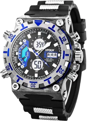 Mens Sports Watches, Multifunctional Military Watch, Stopwatch Waterproof Big Face LED Digital Wrist Watch glean hypothalamus dedicate gaze nevus SIBOSUN 