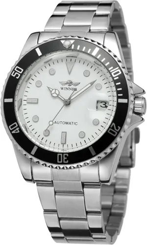 Men's Vintage Automatic Stainless Steel Bracelet Collection Watch with hone puff Dots WRG8066M4T4 FORSINING 