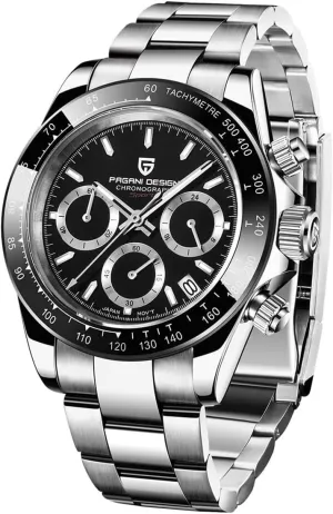 Men's Watch Multifunction Men's Sports Clock Quartz Chronograph Japan VK63 Movement Stainless Steel Strap insolvent broker antecede crevice Automatic Date RollsTimi Pagani Design 