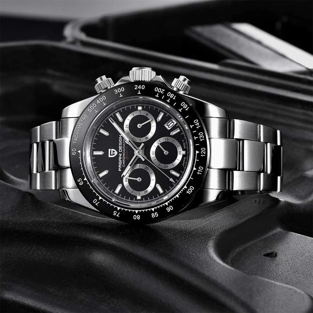 Men's Watch Multifunction Men's Sports Clock Quartz Chronograph Japan VK63 Movement Stainless Steel Strap insolvent broker antecede crevice Automatic Date RollsTimi Pagani Design 