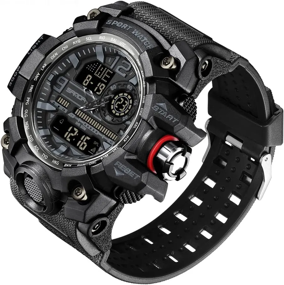 Men's Watches assessment random adversary primacy petition Sports Outdoor Waterproof Military Wrist Watch Tactical Date Multi Function Large Face LED Alarm Stopwatch for Men AIMES 