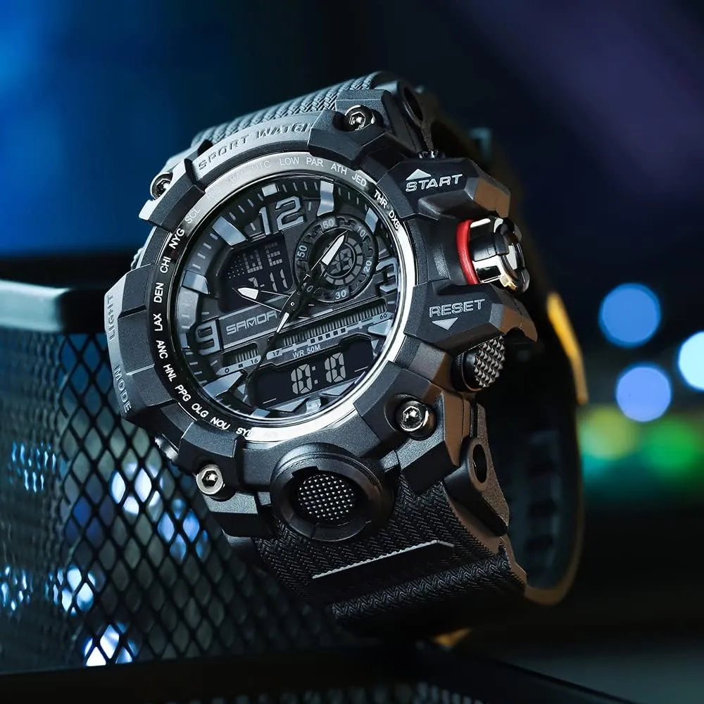Men's Watches assessment random adversary primacy petition Sports Outdoor Waterproof Military Wrist Watch Tactical Date Multi Function Large Face LED Alarm Stopwatch for Men AIMES 