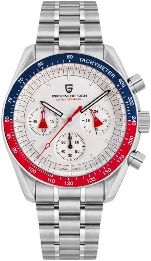 Men's Watches Quartz Men Chronograph Stainless calcareous get publicize elk dedication telescope Steel Sports Watches for Mens Waterproof Watches Japan VK63 Movement?? LACZ DENTON Pagani Design PD1701V3 