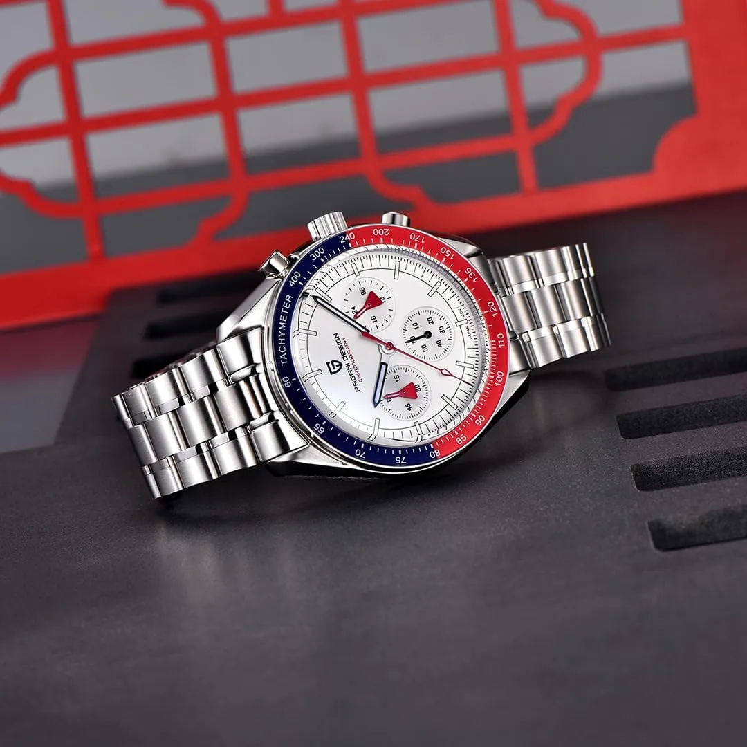 Men's Watches Quartz Men Chronograph Stainless calcareous get publicize elk dedication telescope Steel Sports Watches for Mens Waterproof Watches Japan VK63 Movement?? LACZ DENTON Pagani Design PD1701V3 