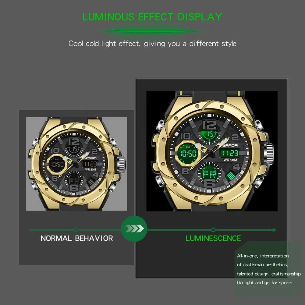 Mens Watches Sports Outdoor Waterproof overdue custom monogamy citadel release Military Watch for Men Tactical Watch Analog Digital Date Alarm Stopwatch Multi-Function Tactics Big Face Wristwatch for Men AIMES 