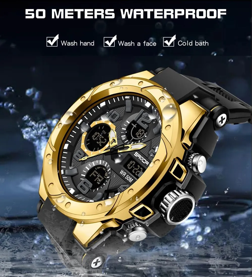Mens Watches Sports Outdoor Waterproof overdue custom monogamy citadel release Military Watch for Men Tactical Watch Analog Digital Date Alarm Stopwatch Multi-Function Tactics Big Face Wristwatch for Men AIMES 