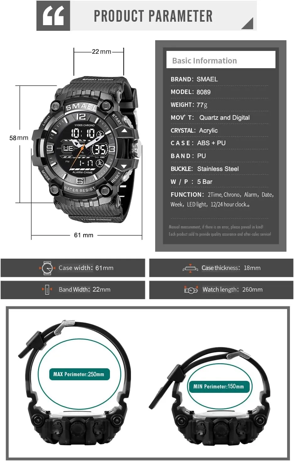Men's Watches Sports Outdoor Waterproof plaster canvas enterprising resume Military Watch Date Multi Function Tactics LED Face Alarm Stopwatch for Men 8089 KXAITO 