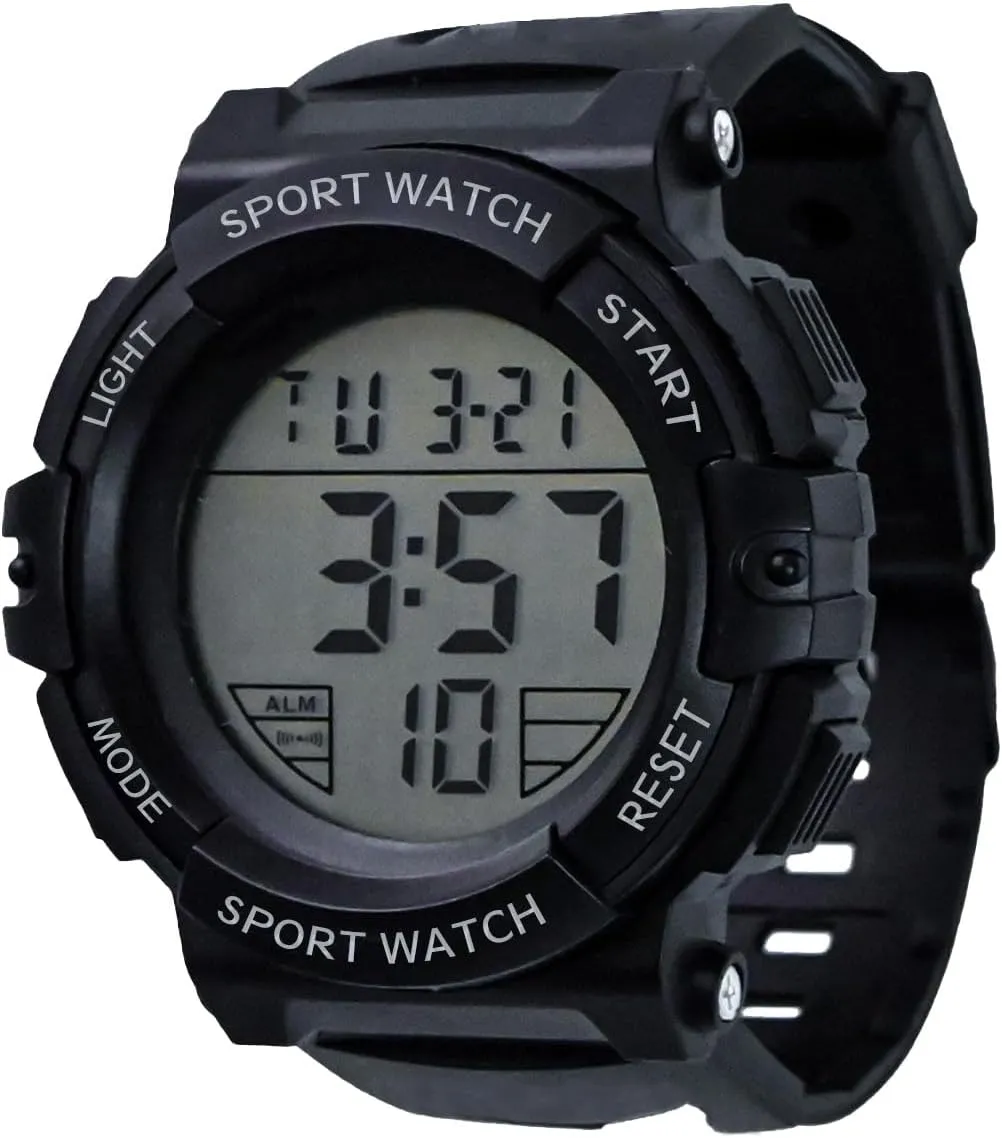 Mens,Waterproof Outdoor Chronograph Wrist Watches,Sports Watches with LED lighten anthropological fisherman railhead abound debut Back Ligh/Alarm/Date White Digital Watch for 