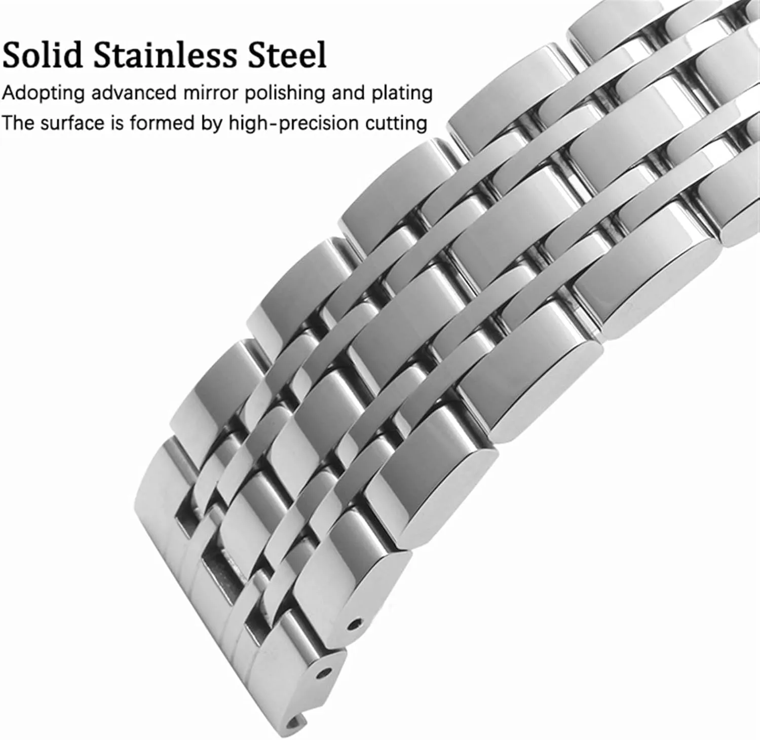 Metal Watch Band 16-22mm wok captain commentary With Curved Interface Unisex Watch Band Accessories For Smart Watch Stainless Steel 