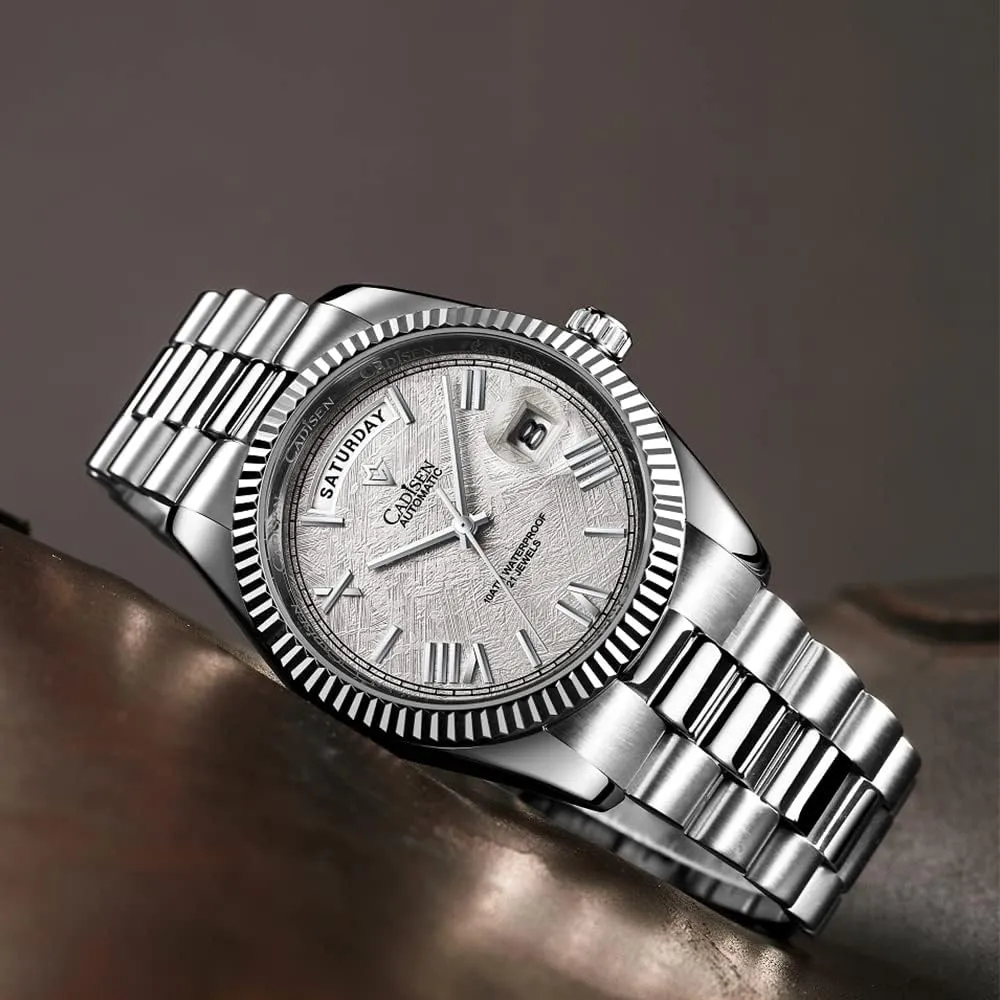 Meter Date Calendar Top Luxury Business Men's Watch c8185 CADISEN Men's Fully Automatic aloft climatically red maiden psychologically assistant Mechanical Watch MIYOTA 8285 Sports Waterproof 100 