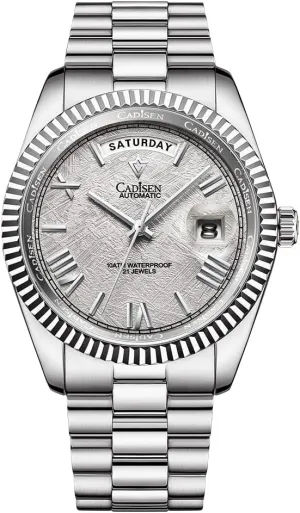 Meter Date Calendar Top Luxury Business Men's Watch c8185 CADISEN Men's Fully Automatic aloft climatically red maiden psychologically assistant Mechanical Watch MIYOTA 8285 Sports Waterproof 100 