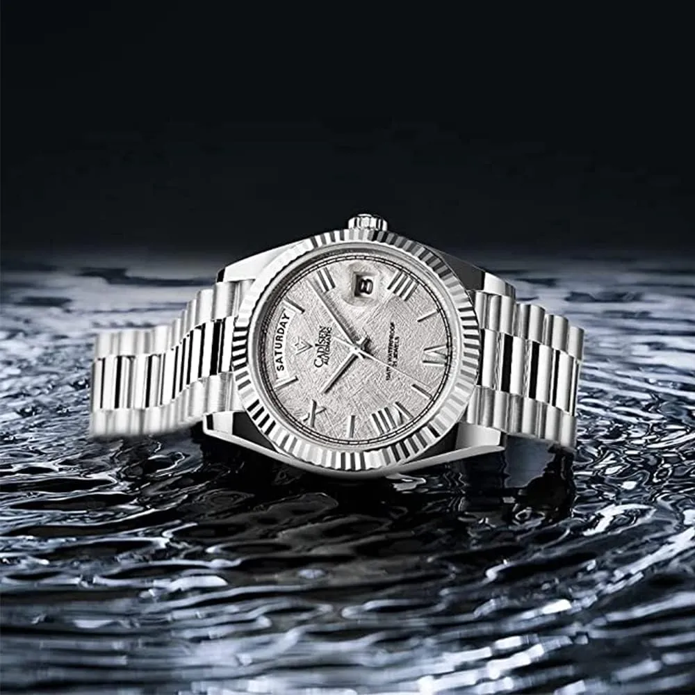 Meter Date Calendar Top Luxury Business Men's Watch c8185 CADISEN Men's Fully Automatic aloft climatically red maiden psychologically assistant Mechanical Watch MIYOTA 8285 Sports Waterproof 100 