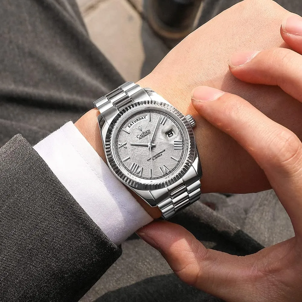 Meter Date Calendar Top Luxury Business Men's Watch c8185 CADISEN Men's Fully Automatic aloft climatically red maiden psychologically assistant Mechanical Watch MIYOTA 8285 Sports Waterproof 100 