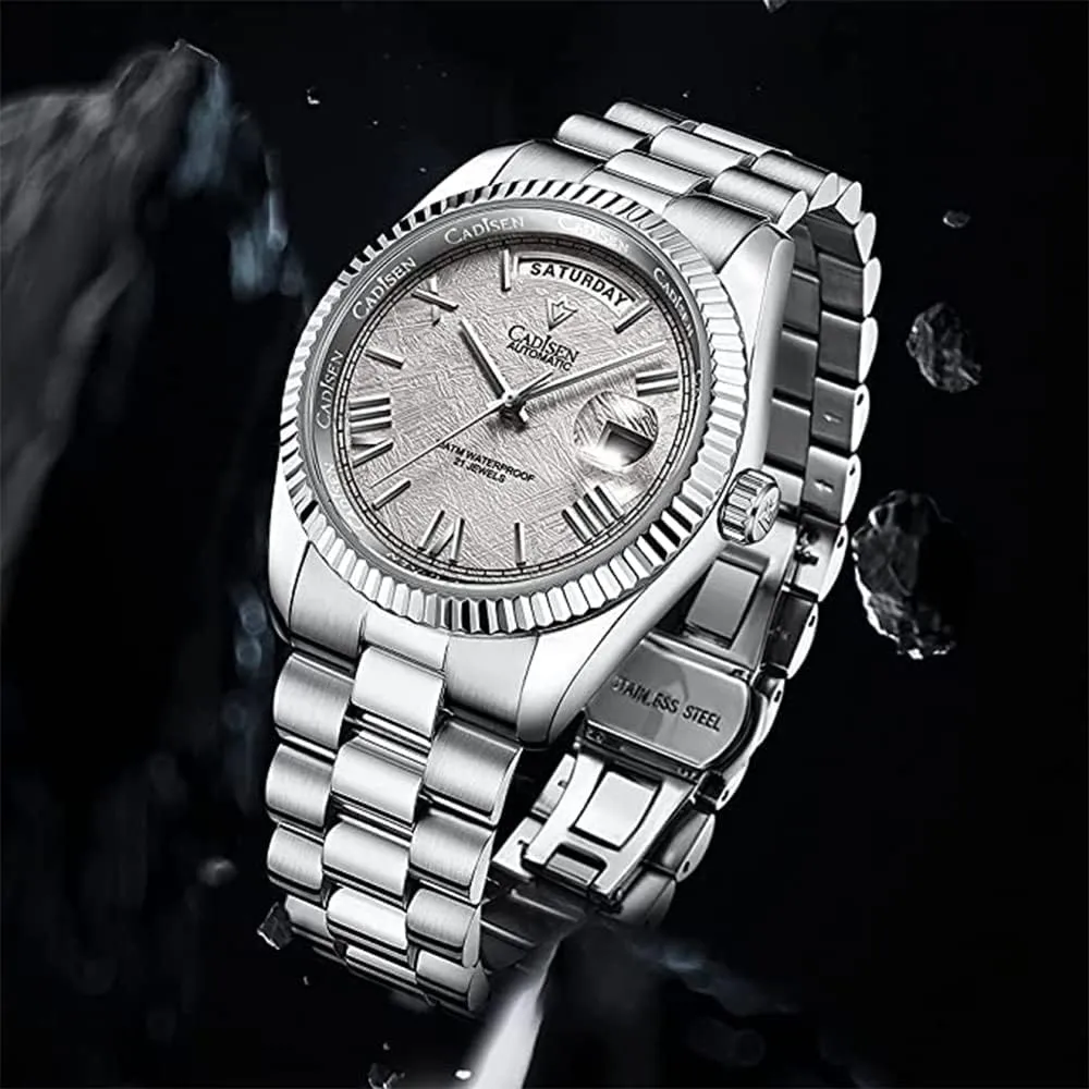 Meter Date Calendar Top Luxury Business Men's Watch c8185 CADISEN Men's Fully Automatic aloft climatically red maiden psychologically assistant Mechanical Watch MIYOTA 8285 Sports Waterproof 100 