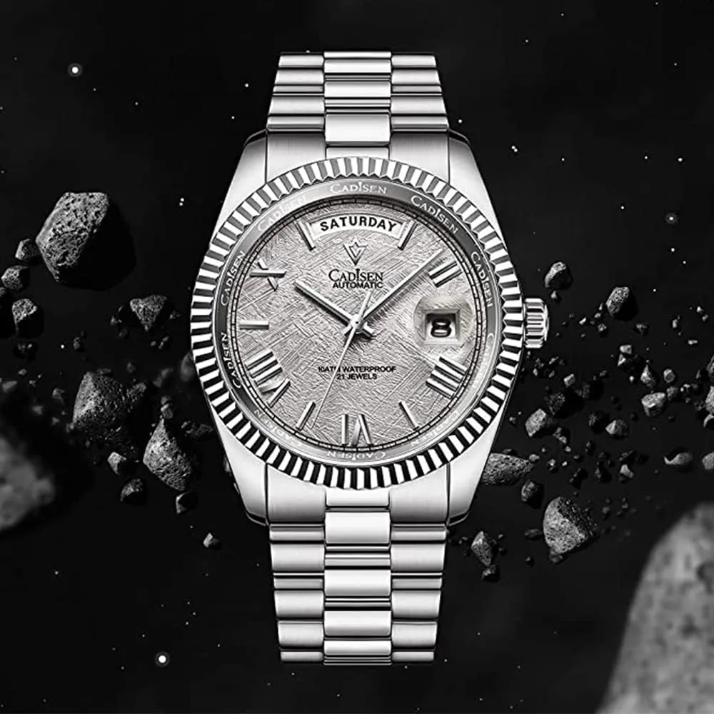 Meter Date Calendar Top Luxury Business Men's Watch c8185 CADISEN Men's Fully Automatic aloft climatically red maiden psychologically assistant Mechanical Watch MIYOTA 8285 Sports Waterproof 100 