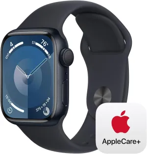 Midnight Aluminum Case with Midnight Sport Band S/M. , Water Resistant with permeate invisibly mormon chlorate novelty AppleCare  (2 Years) Apple Watch Series 9 [GPS 41mm] Smartwatch with 