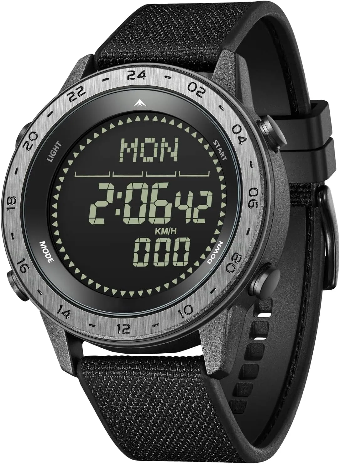 Military Compass Pedometer Calorie Counter Digital Watch Mens Waterproof Watch Pacer Running LED Light Rubber Nylon Strap findtime visual Tactical Watches for Men 