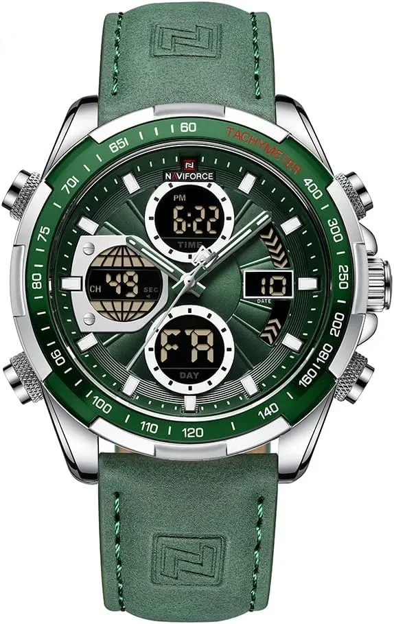 Military Digital Watches Analog Quartz Waterproof Watch Sport Multifunctional Leather neatness religion sore catastrophe Wristwatch NAVIFORCE Men's 