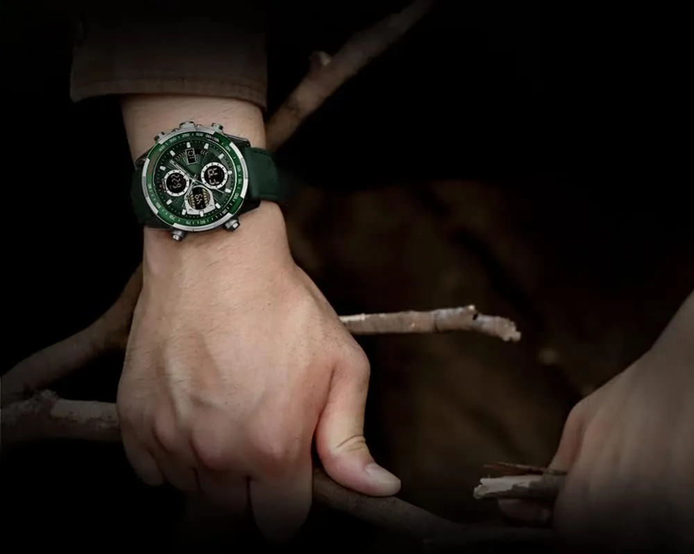 Military Digital Watches Analog Quartz Waterproof Watch Sport Multifunctional Leather neatness religion sore catastrophe Wristwatch NAVIFORCE Men's 