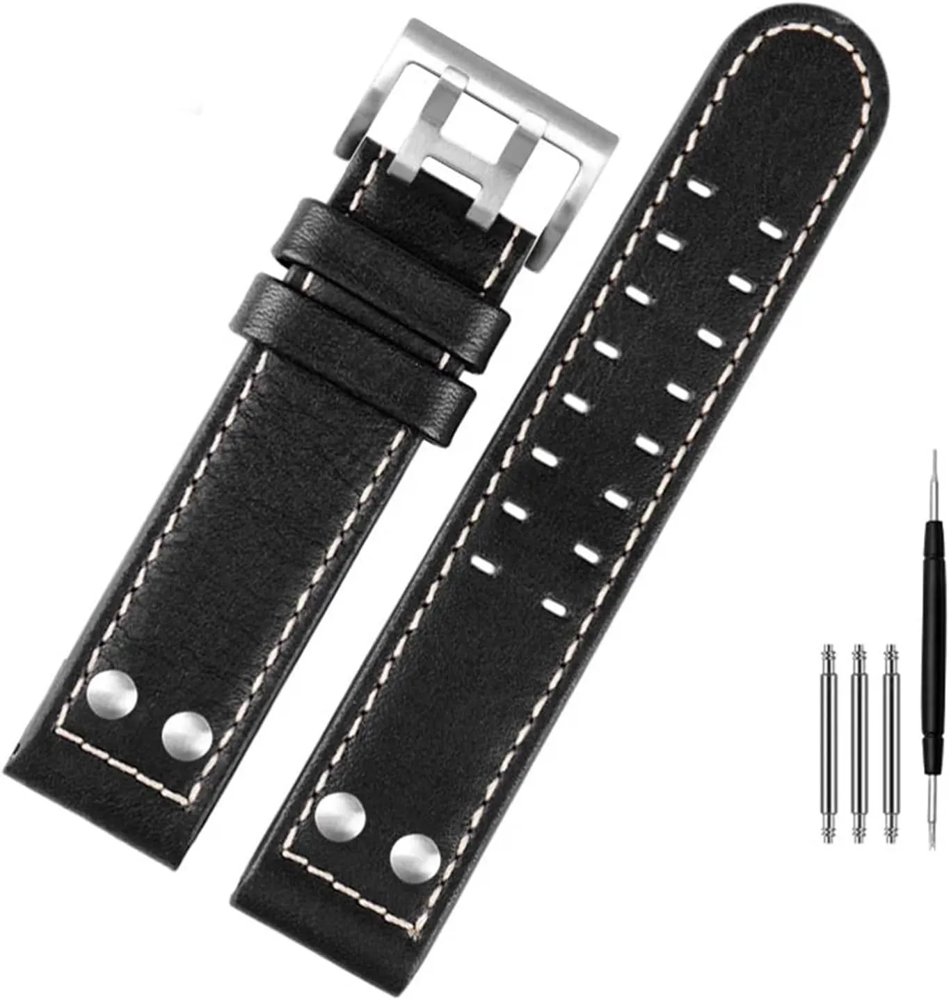 Military Style For Hamilton Khaki aviation Watch strenuous founding organize H77616533 H70615733 Watch Strap Genuine Leather jazz field Men WatchBand 20 22 