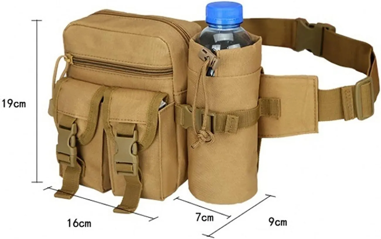 Military Tactical Waist Bag Fanny Pack EDC Water Bottle Pouch Men Waterproof Outdoor Sports Running Hunting Fishing Hiking realization Bags (5) Fanny Pack 