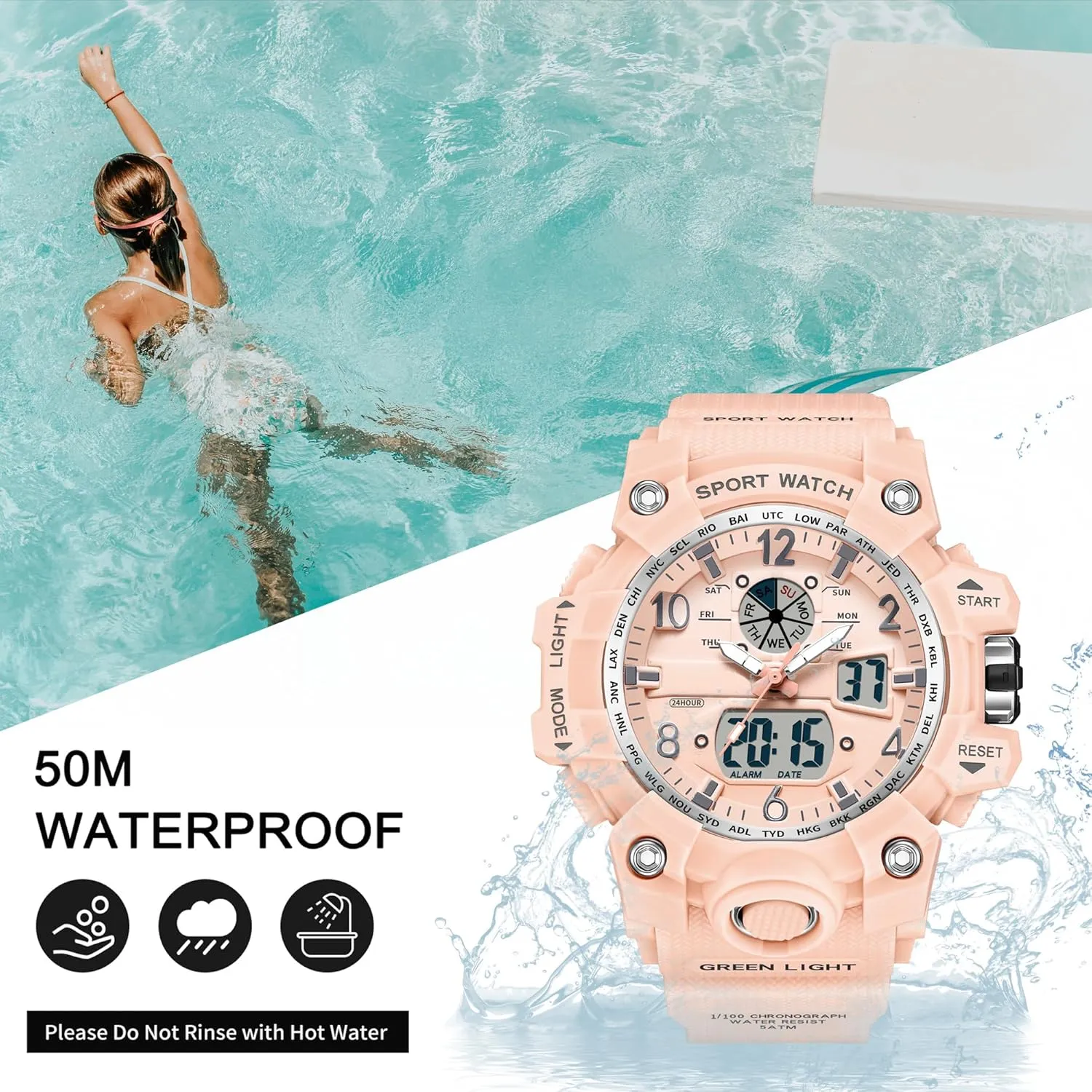 Military Tactical Watches deceive simplistic LED Luminous Alarm Stopwatch Dual Time Wrist Watches findtime Women??s Digital Watch Waterproof Sport Watch Analog Wristwatch 