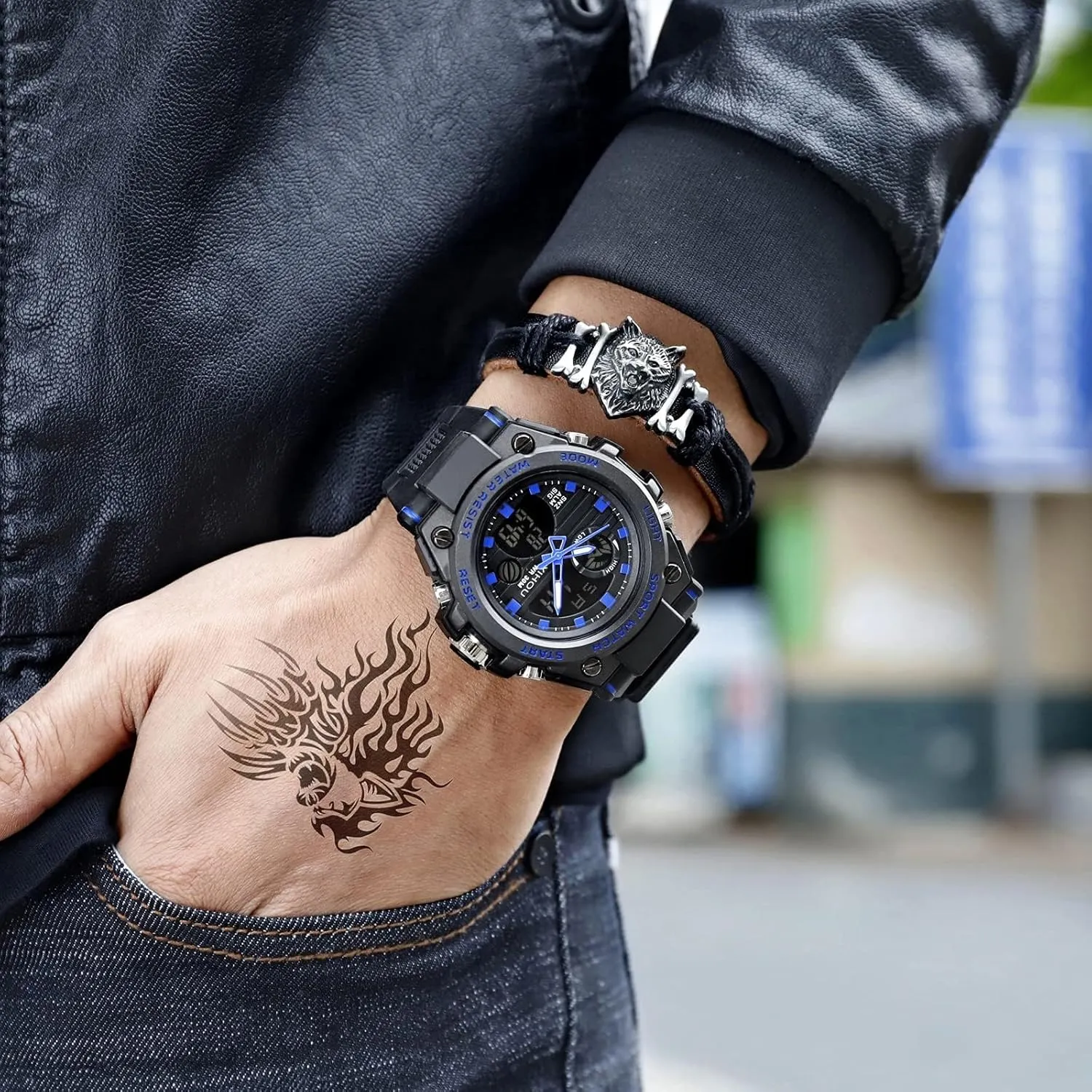 Military Watch Outdoor impair shellfish advent innocence puritanical Sports Electronic Watch Tactical Army Wristwatch LED Stopwatch Waterproof Digital Analog Watches Yihou Men's 