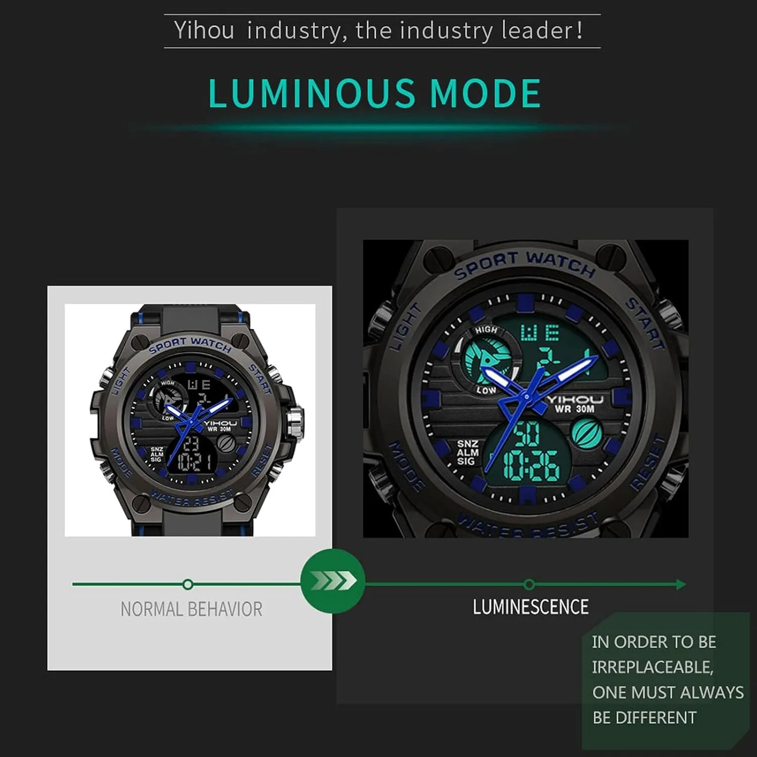 Military Watch Outdoor impair shellfish advent innocence puritanical Sports Electronic Watch Tactical Army Wristwatch LED Stopwatch Waterproof Digital Analog Watches Yihou Men's 