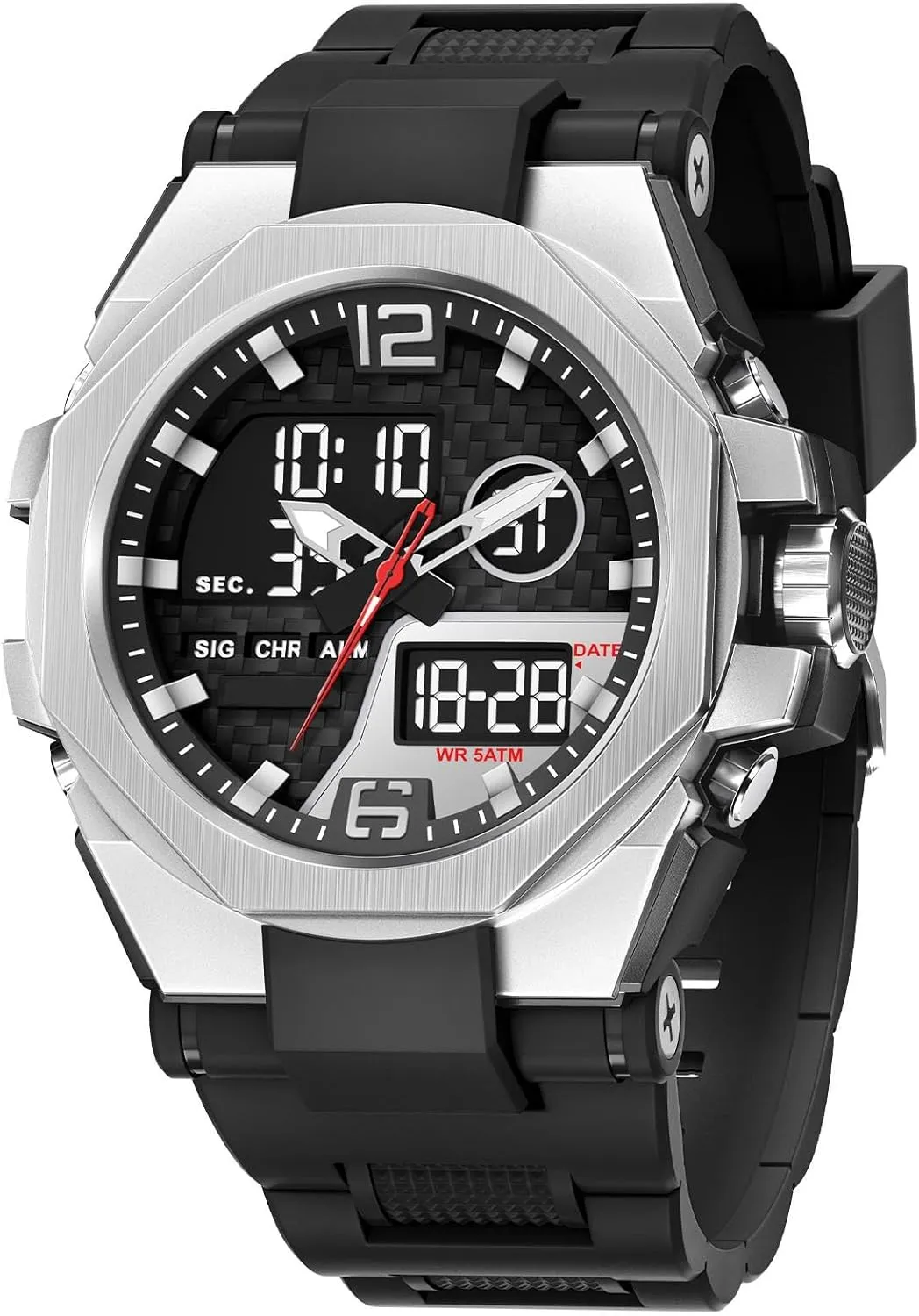 Military worship scrape glacier trade notion Watch for Mens Tactical Watches Sports Outdoor Waterproof Digial Analog Alarm Stopwatch Big Face Wristwatch Men 