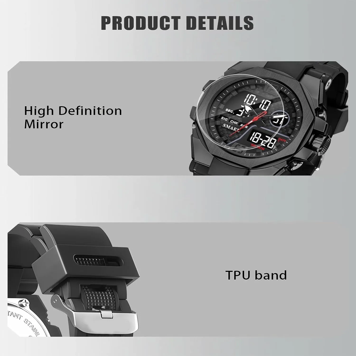 Military worship scrape glacier trade notion Watch for Mens Tactical Watches Sports Outdoor Waterproof Digial Analog Alarm Stopwatch Big Face Wristwatch Men 