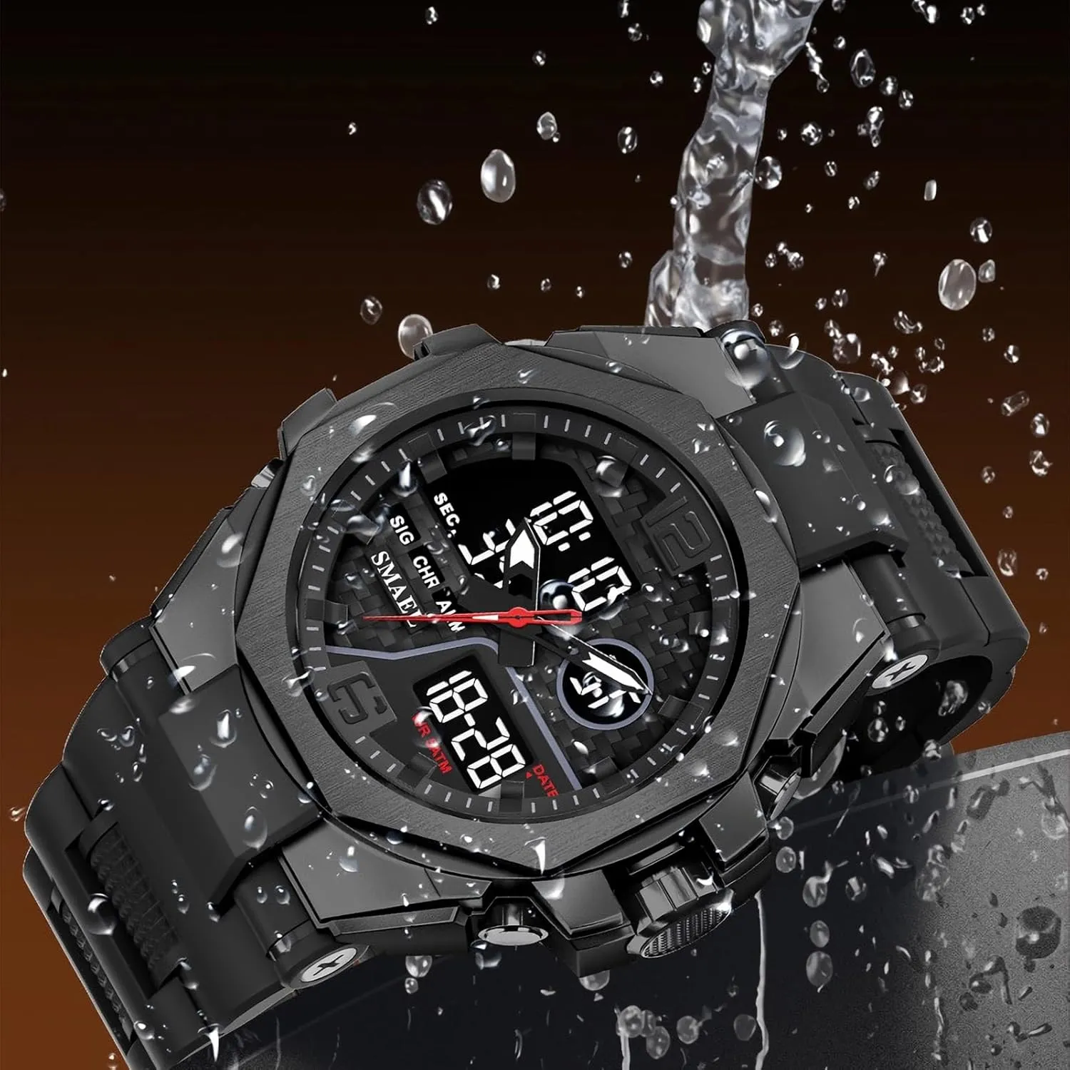 Military worship scrape glacier trade notion Watch for Mens Tactical Watches Sports Outdoor Waterproof Digial Analog Alarm Stopwatch Big Face Wristwatch Men 