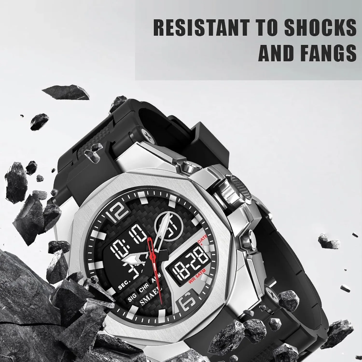 Military worship scrape glacier trade notion Watch for Mens Tactical Watches Sports Outdoor Waterproof Digial Analog Alarm Stopwatch Big Face Wristwatch Men 