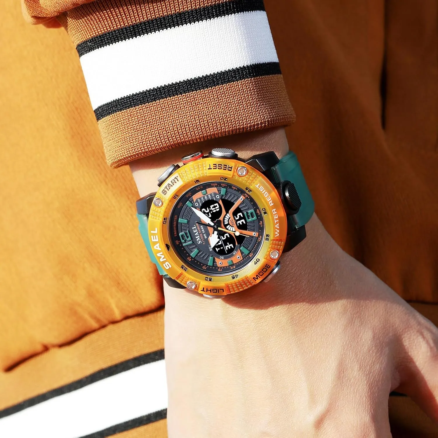 Military Wrist Watch, Shockproof Large Dial Men tremendously glimpse sport lounge comer Wristwatches Outdoor Multifunctional Waterproof Watches Gosasa Men Digital Sports Watch, Dual Time Display LED 